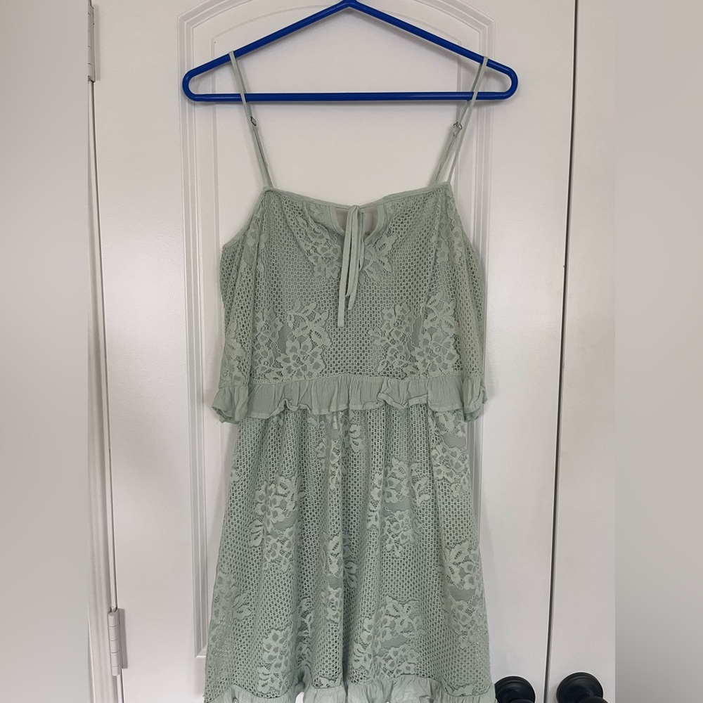 Miami by Francesca’s Women’s Light Sage Green Lace Dress